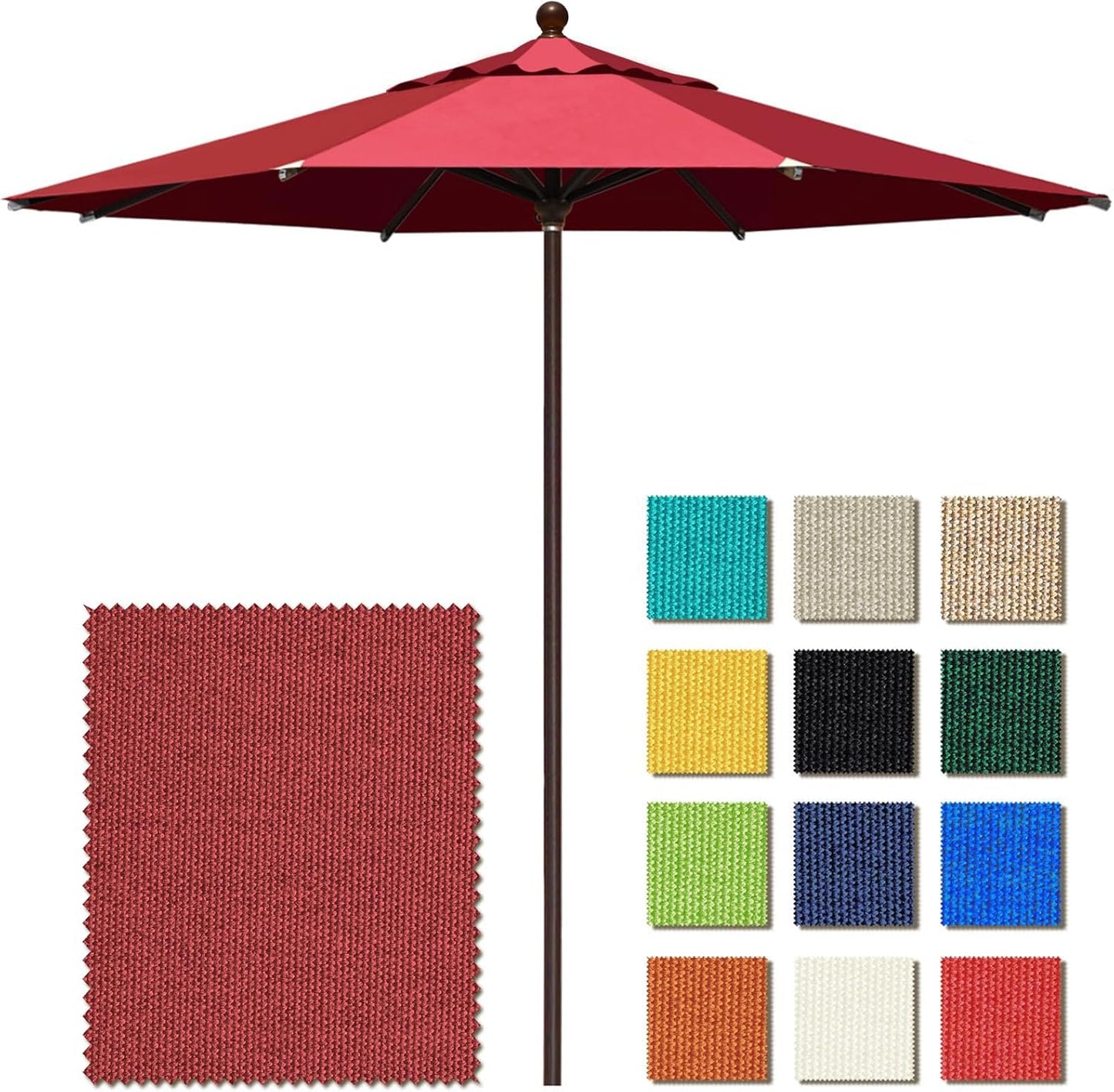 EliteShade USA 10-Year-Non-Fading 9Ft Market Umbrella Patio Umbrella Outdoor Table Umbrella with Ventilation, Heather Beige