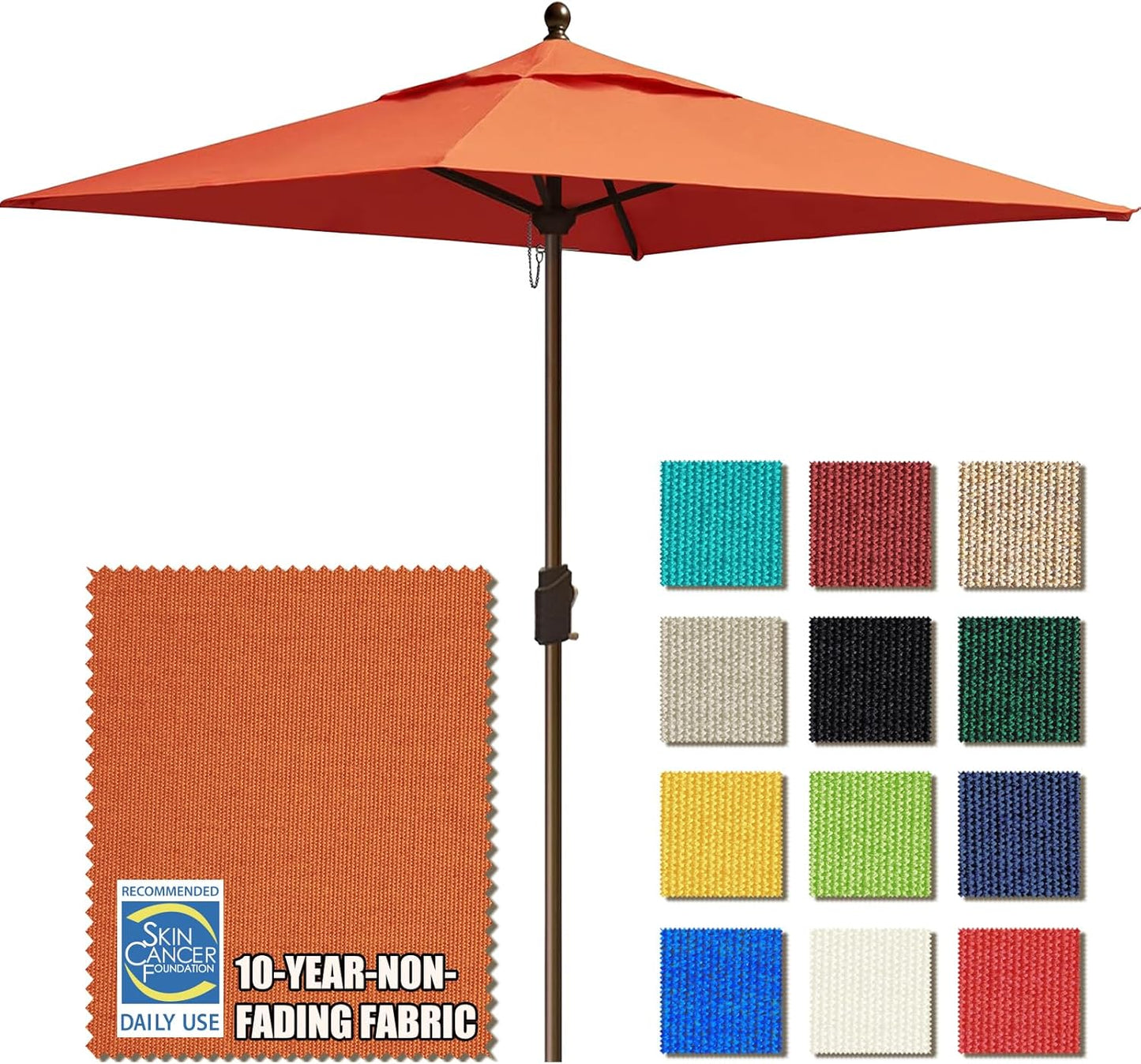 EliteShade USA 10-Year-Non-Fading 9Ft Market Umbrella Patio Umbrella Outdoor Table Umbrella with Ventilation, Heather Beige