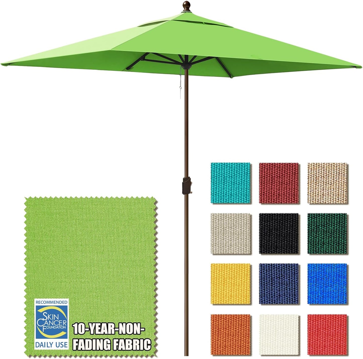 EliteShade USA 10-Year-Non-Fading 9Ft Market Umbrella Patio Umbrella Outdoor Table Umbrella with Ventilation, Heather Beige