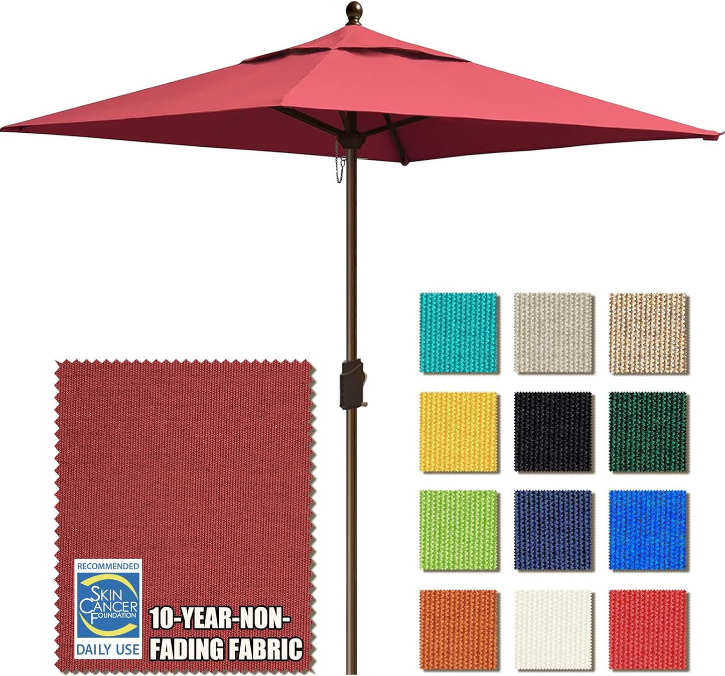 EliteShade USA 10-Year-Non-Fading 9Ft Market Umbrella Patio Umbrella Outdoor Table Umbrella with Ventilation, Heather Beige