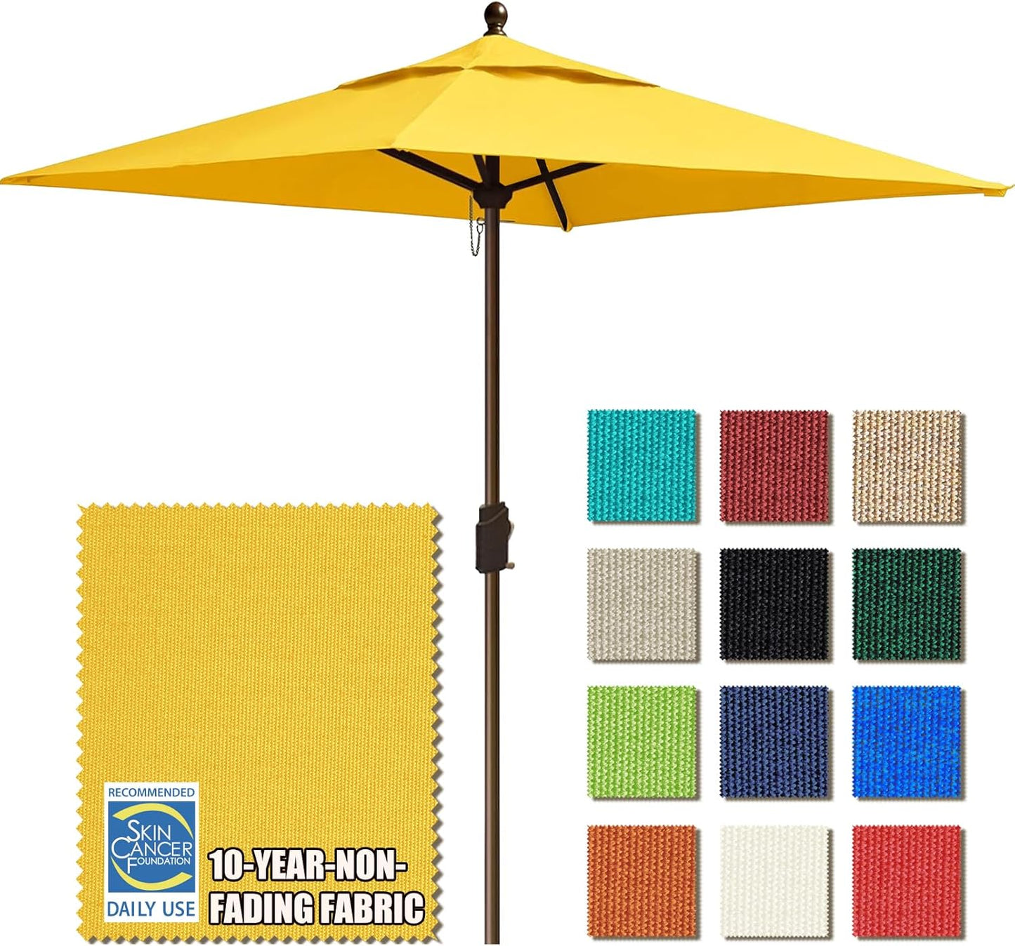 EliteShade USA 10-Year-Non-Fading 9Ft Market Umbrella Patio Umbrella Outdoor Table Umbrella with Ventilation, Heather Beige