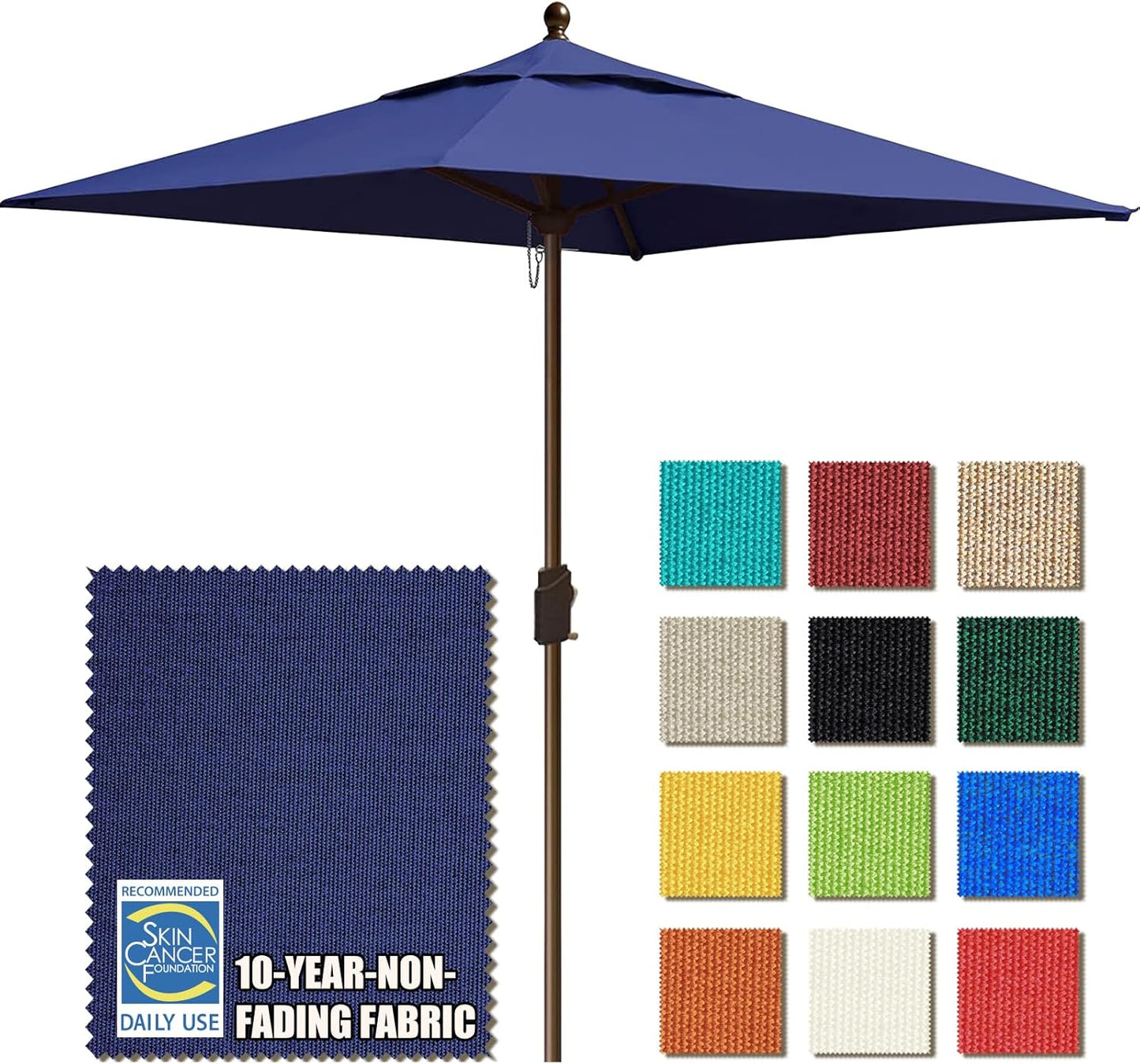 EliteShade USA 10-Year-Non-Fading 9Ft Market Umbrella Patio Umbrella Outdoor Table Umbrella with Ventilation, Heather Beige