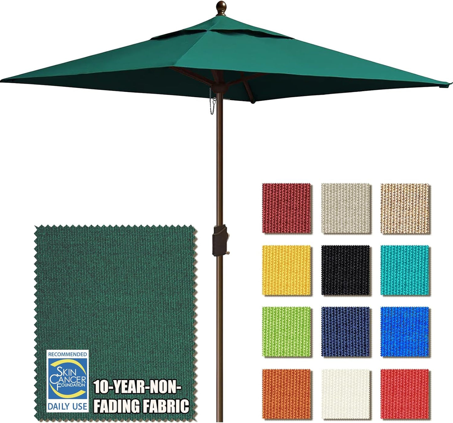EliteShade USA 10-Year-Non-Fading 9Ft Market Umbrella Patio Umbrella Outdoor Table Umbrella with Ventilation, Heather Beige