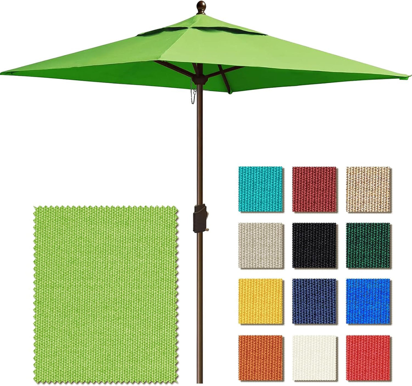 EliteShade USA 10-Year-Non-Fading 9Ft Market Umbrella Patio Umbrella Outdoor Table Umbrella with Ventilation, Heather Beige
