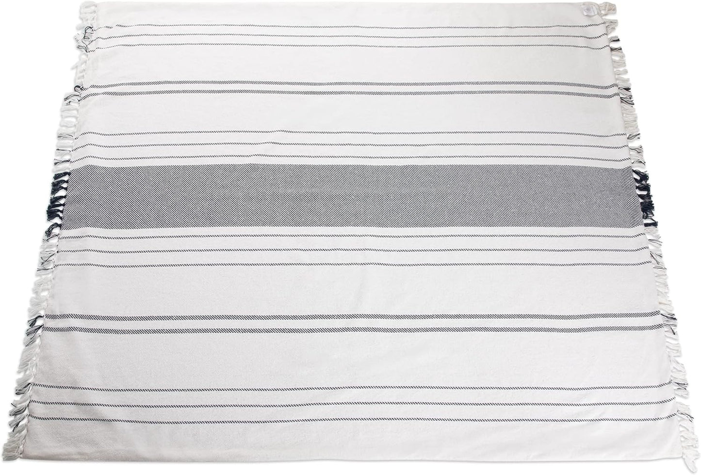 PICNIC TIME Montecito Picnic, Outdoor, and Beach Blanket with Harness, Montecito Picnic, Outdoor, and Beach Blanket with Harness, One Size, White & Blue Stripe