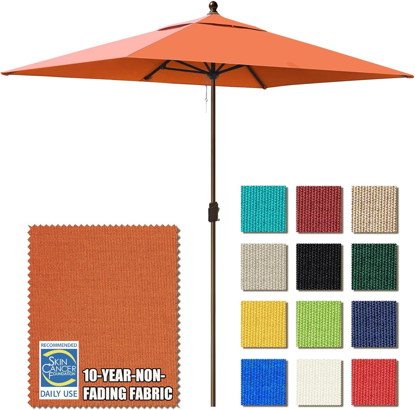 EliteShade USA 10-Year-Non-Fading 9Ft Market Umbrella Patio Umbrella Outdoor Table Umbrella with Ventilation, Heather Beige