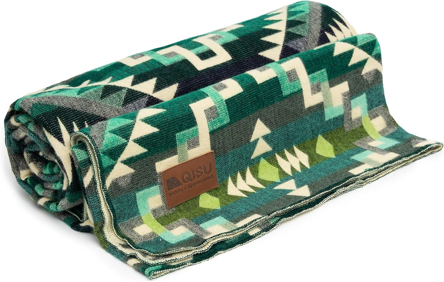 QISU Wool Blanket Throw | Large, Beautiful, Warm, Handmade in Ecuador by Local Artisans |94″ x 78″|Ultra-Soft, Hypoallergenic & Breathable (Rainbow)