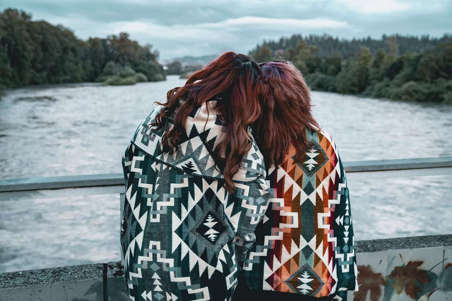 QISU Wool Blanket Throw | Large, Beautiful, Warm, Handmade in Ecuador by Local Artisans |94″ x 78″|Ultra-Soft, Hypoallergenic & Breathable (Rainbow)