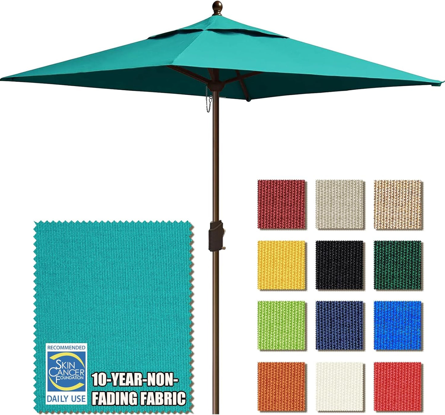 EliteShade USA 10-Year-Non-Fading 9Ft Market Umbrella Patio Umbrella Outdoor Table Umbrella with Ventilation, Heather Beige