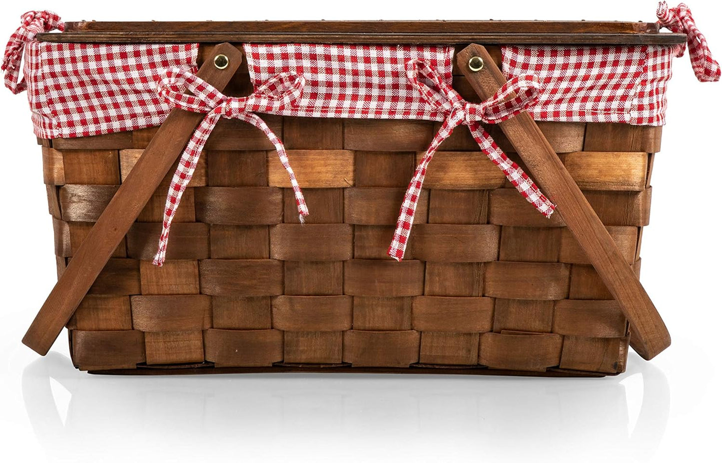 Kansas Handwoven Wood Picnic Basket