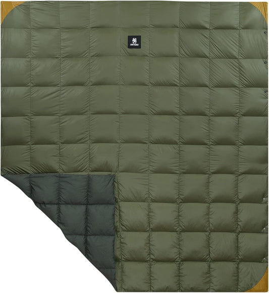 ONETIGRIS Down Camping Blanket 2 Person -Warm, Lightweight, Packable, Puffy Outdoor Travelling Blanket for Cold Weather Backpacking Hiking Stadium Gardening Beach Picnic Quilt