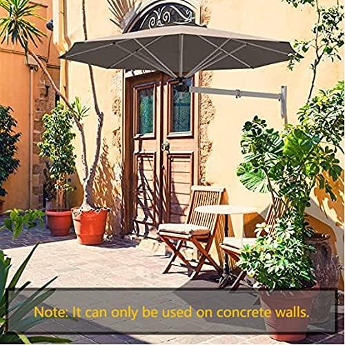 Tangkula 8 FT Wall Mounted Patio Umbrella, Outdoor Wall Umbrella with Adjustable Pole, Tilting Sunshade Umbrella with Wind Vent, Ideal for Garden Balcony Yard (Tan)