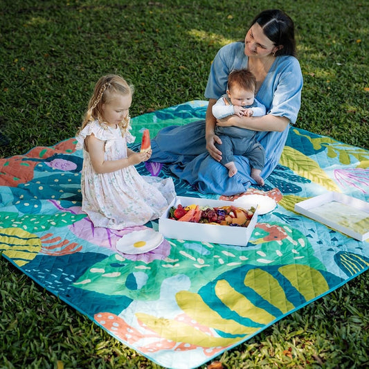 Rudie Nudie Jumbo Picnic Rug, Premium Large Picnic Mat, 6'7" x 6'7", Outdoor Waterproof Picnic Blanket Beach Mat, Foldable & Waterproof, Picnic Blankets Ideal for Beach & Park, Outdoor Blanket