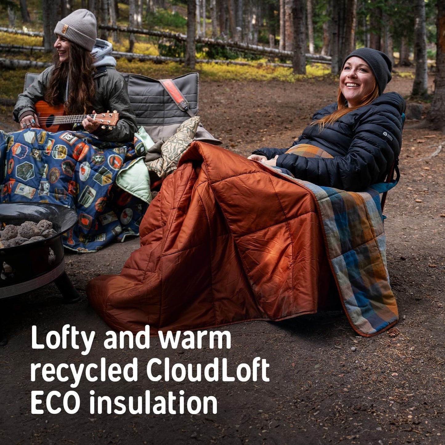Kelty Wayback Biggie Blanket, Oversized Camping Blanket, Fits Queen Sized Bed, Organic Cotton Flannel, Machine Washable